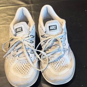 Nike White and Light Gray Women's Athletic Sneakers